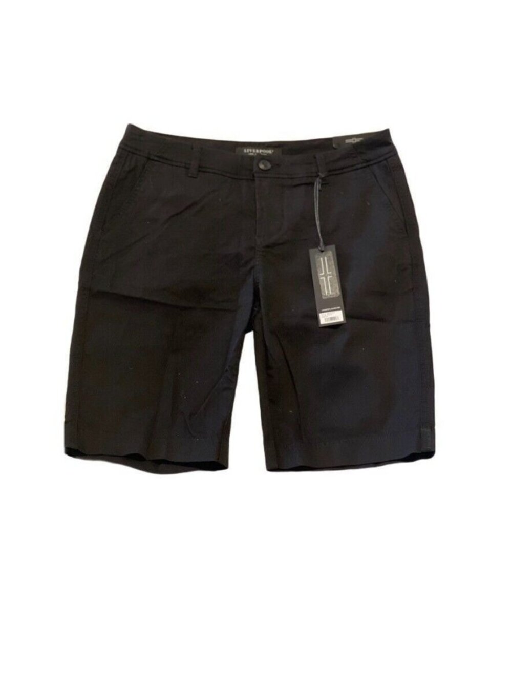 Liverpool Los Angeles Womens Black Stretch Bermuda Shorts With Tags - Picture 1 of 10